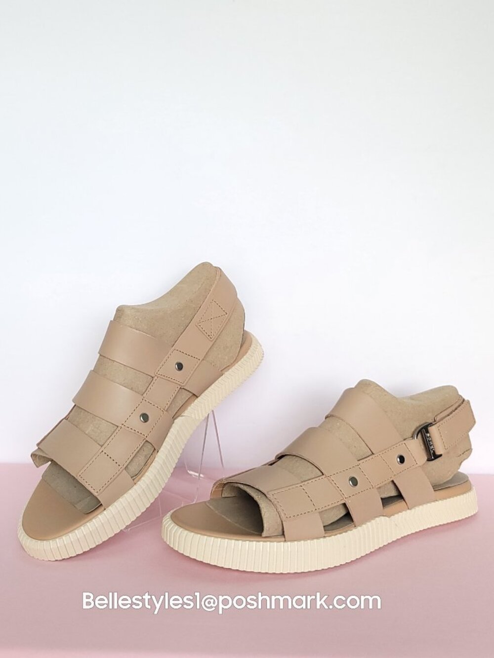 SOREL Ona Ave Slingback Flat Leather Sandals-Honest Beige/Bleached C. Women's 9⭐